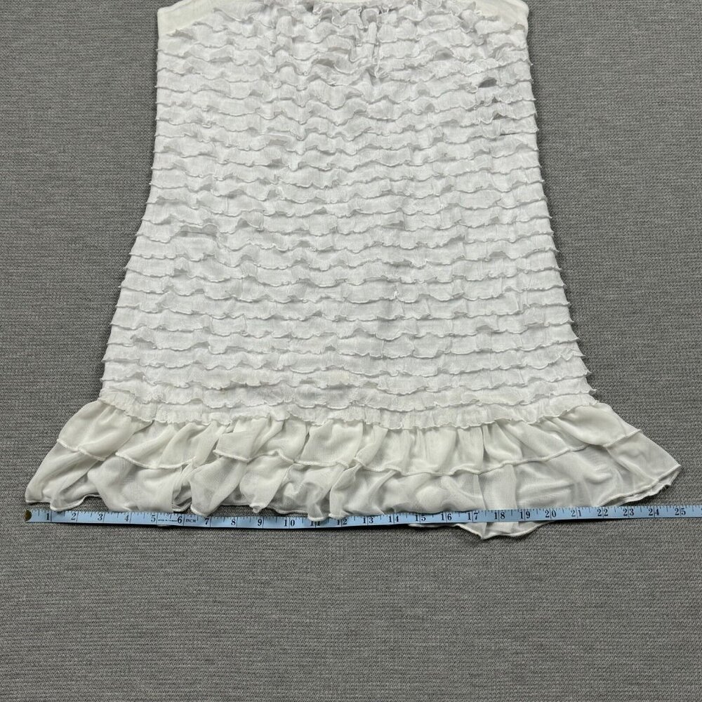 Volume One Sleeveless Mini Dress Womens XL White Ruffled Square Neck Keyhole NWT - Picture 14 of 14